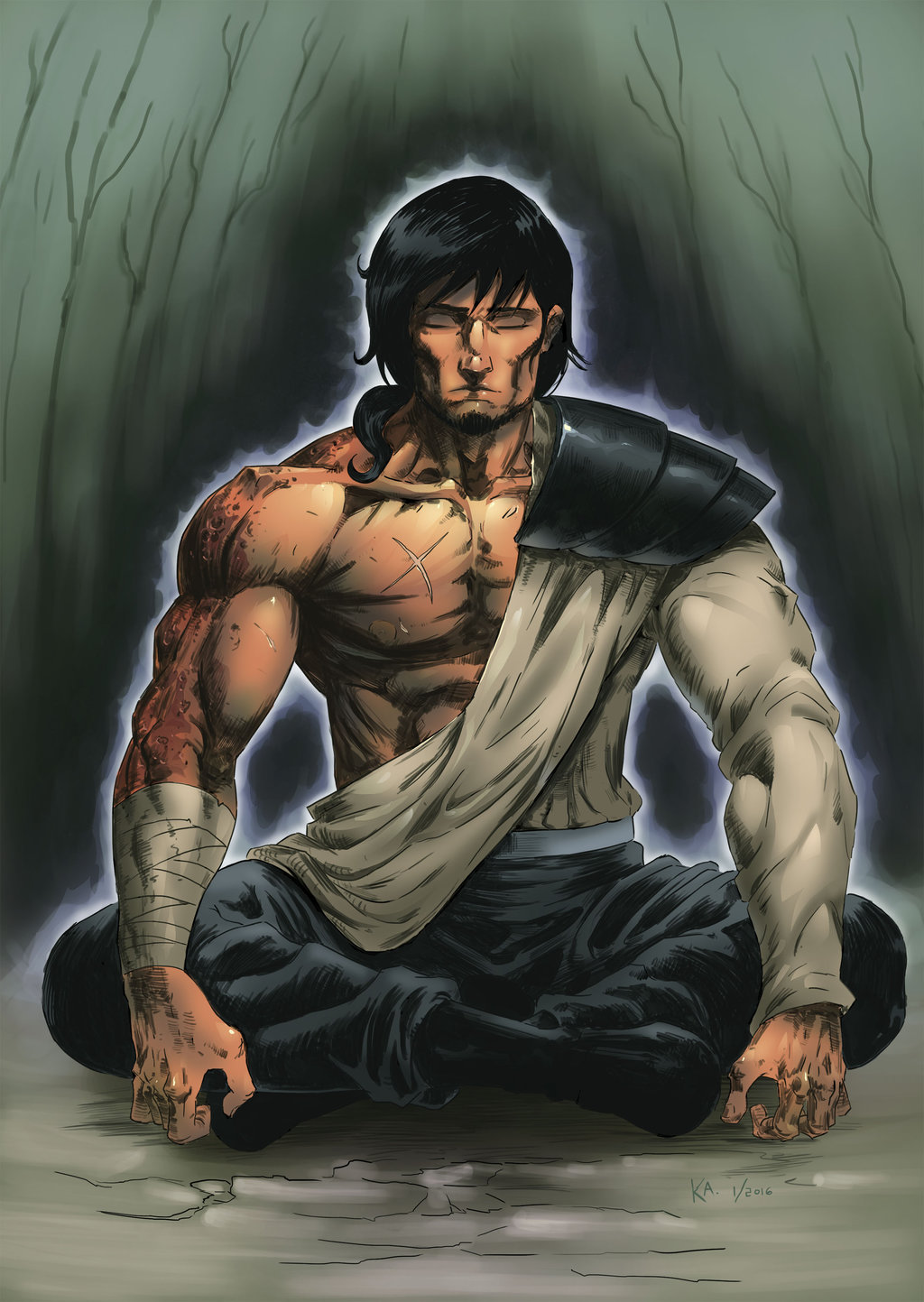 meditující učenec Cchi